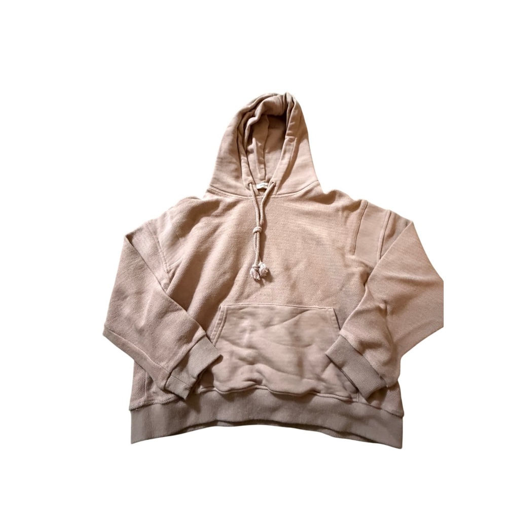 Mod Ref Womens Herringbone Textured Pullover Hoodie Blush Pink Small